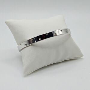 Swarovski 24 Clear Crystal Silver Tone Bangle Bracelet Swan